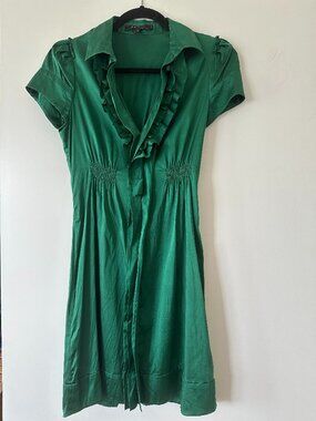 BCBG MaxAzria Green Silk Dress